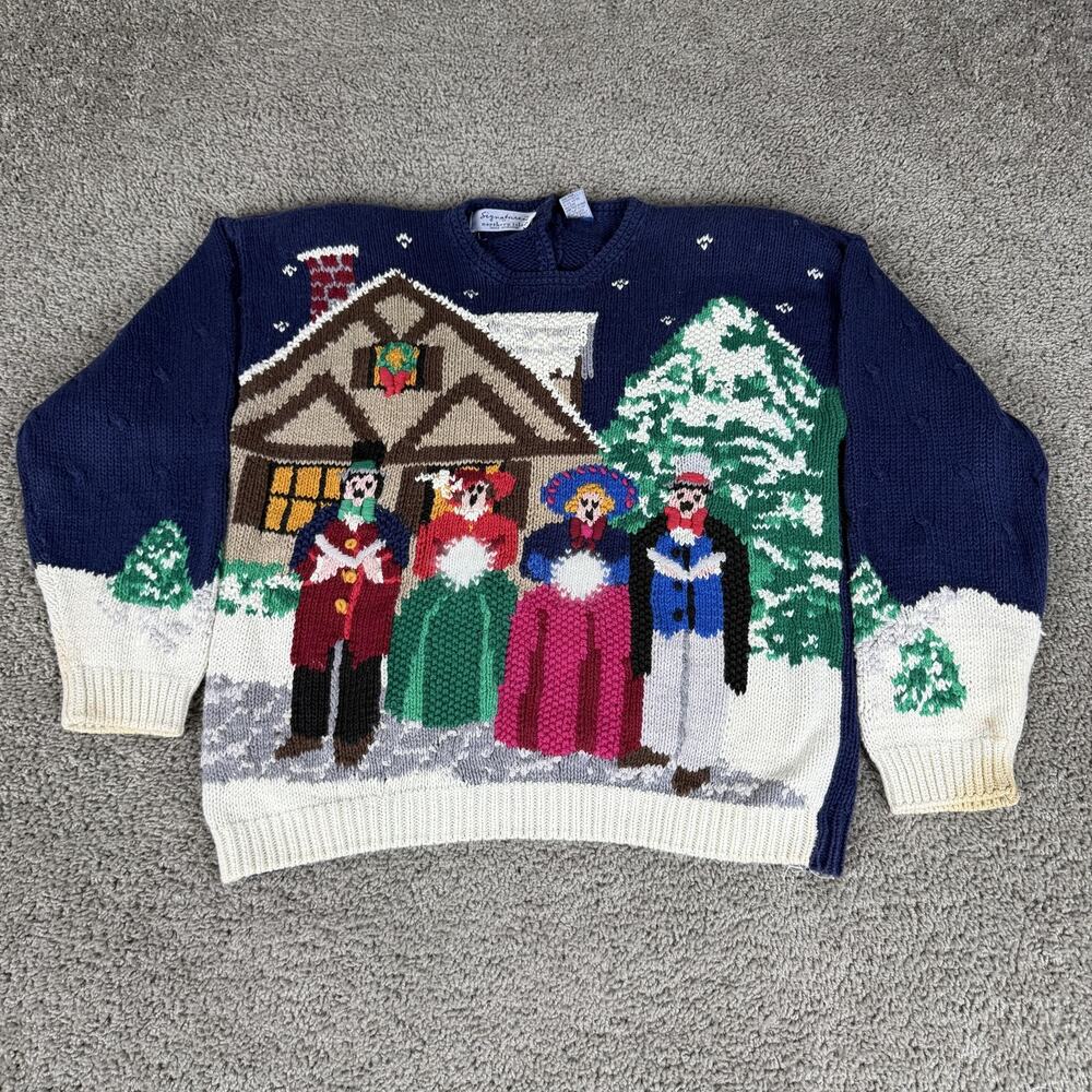 Vintage Signatures By Northern Isles Sweater Womens L Ugly Christmas Carolers